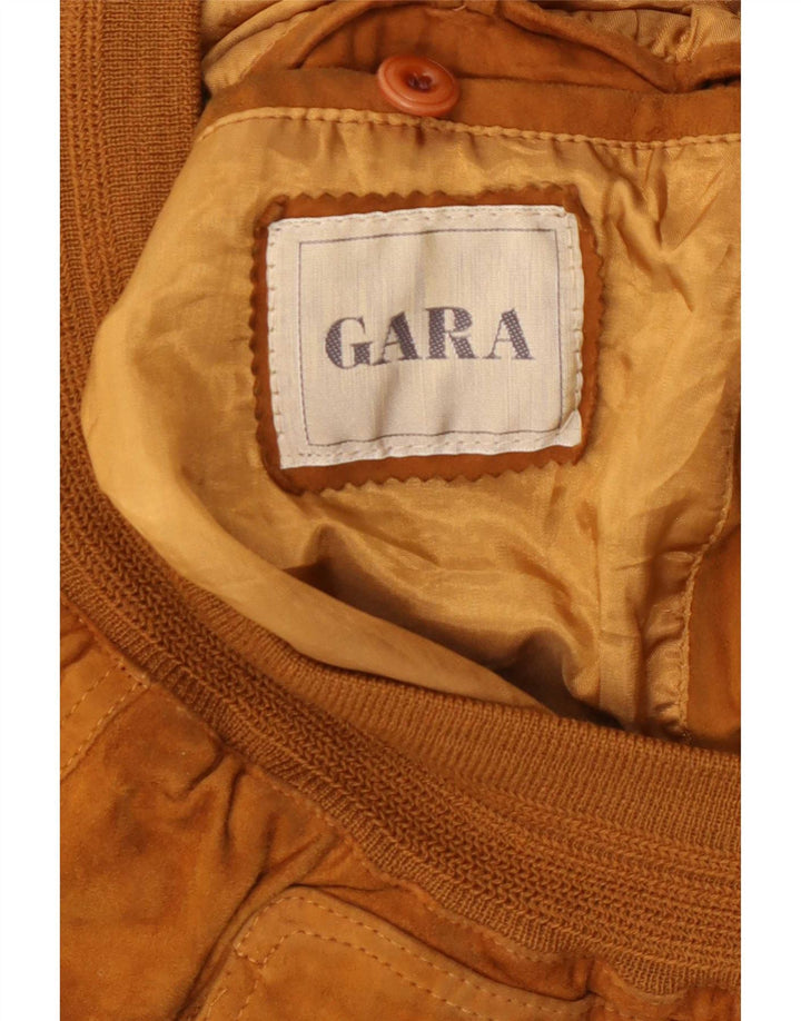 Chaqueta bomber de ante Gara para hombre IT 48 Cuero beige medio