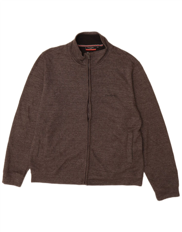 Pierre Cardin Mens Cardigan Sweater XL Grey Cotton