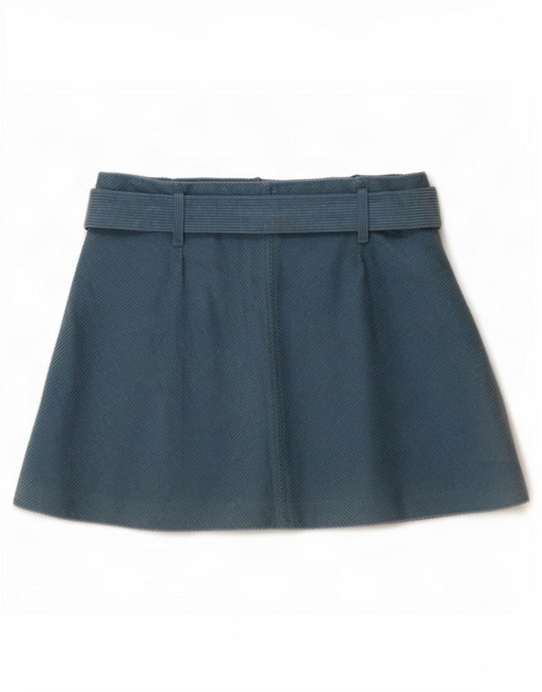 Zara Womens Mini Corduroy Skirt Large W30 Blue Cotton