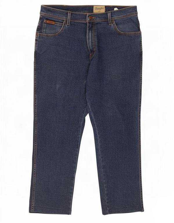 Wrangler Mens Texas Stretch Straight Jeans W36 L26 Blue Cotton