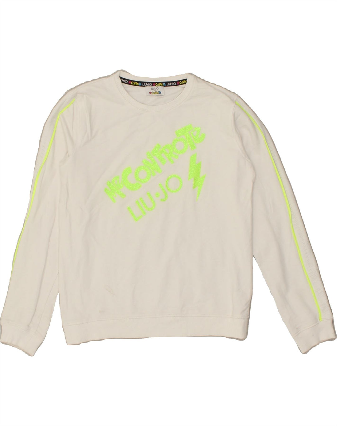 LIU JO Girls Graphic Sweatshirt Jumper 11-12 Years White Cotton Vintage Liu Jo and Second-Hand Liu Jo from Messina Hembry 