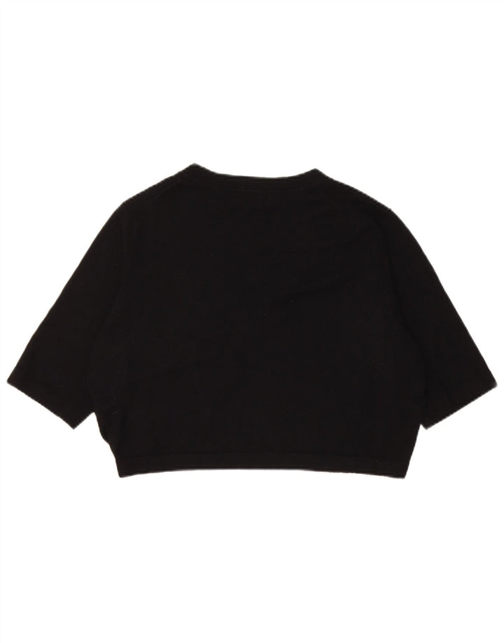 Marks & Spencer Womens Short Sleeve Bolero Jumper UK 14 Medium Black