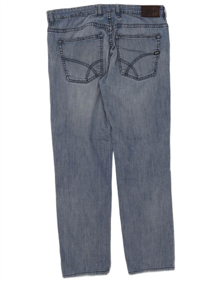 Gas Mens Straight Jeans W36 L29 Blue Cotton