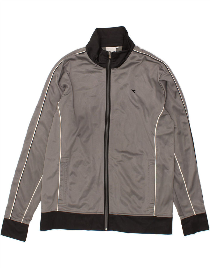 DIADORA Womens Tracksuit Top Jacket UK 20 2XL Grey Polyester Vintage Diadora and Second-Hand Diadora from Messina Hembry 