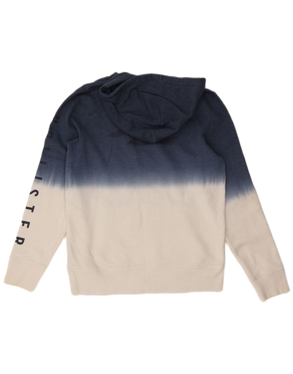 Felpa con cappuccio grafica da uomo Hollister Small in cotone color block blu navy