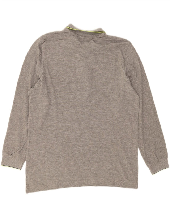 KAPPA Mens Long Sleeve Polo Shirt Large Grey Cotton Vintage Kappa and Second-Hand Kappa from Messina Hembry 
