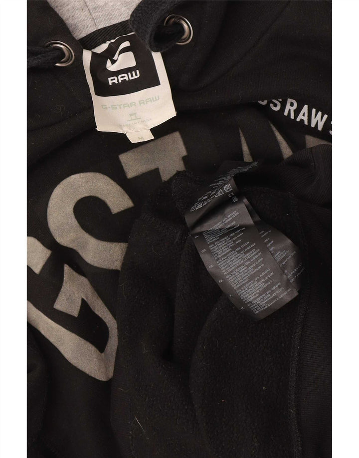 G-Star Mens Graphic Hoodie Jumper Medium Black Polyester