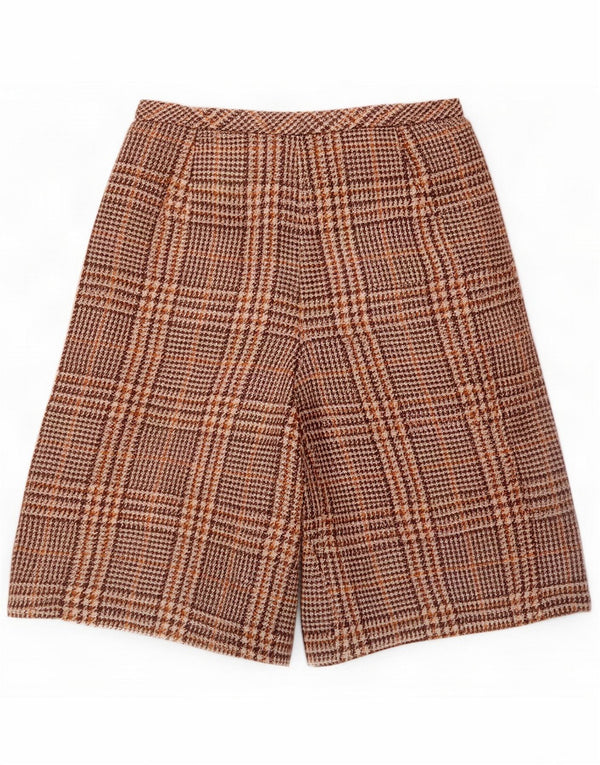 Belfe Womens High Waist Casual Shorts Small W26 Brown Houndstooth