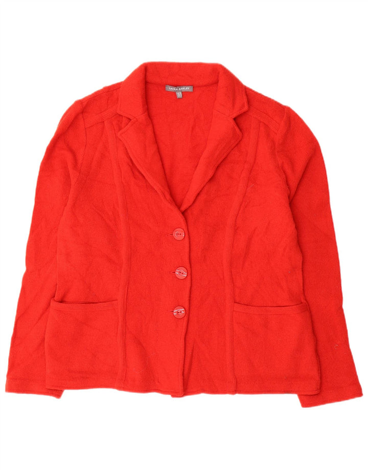 Laura Ashley Womens Cardigan Sweater UK 16 Large Red Wool