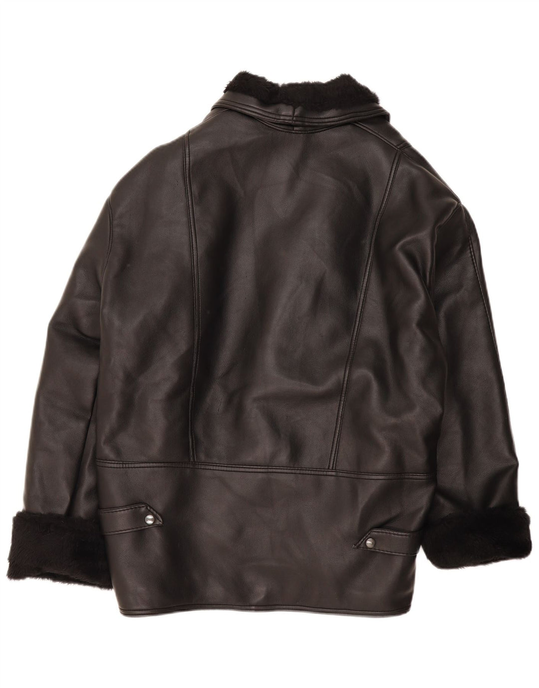 Vintage Mens Shearling Jacket IT 38 Medium Black Shearling