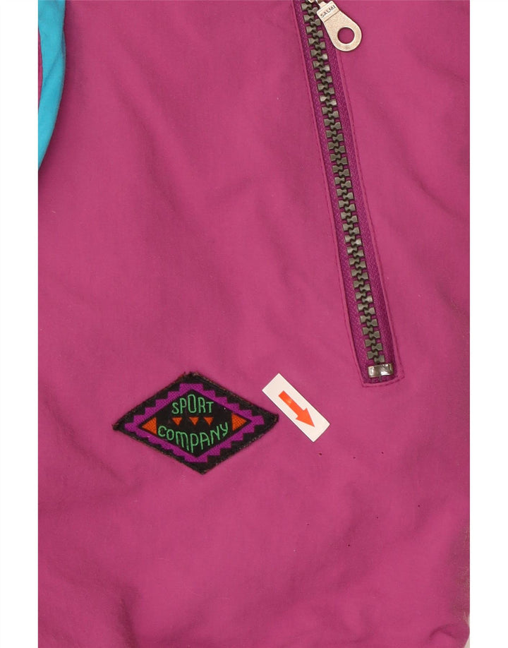 Vintage Mens Graphic Pullover Ski Jacket UK 44 2XL Purple Colourblock