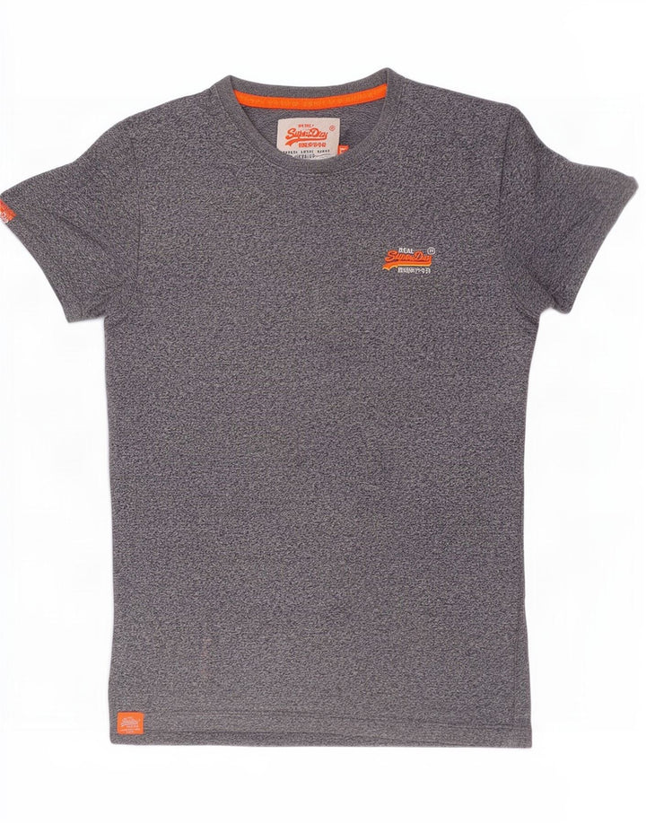 T-shirt męski Superdry, mały, szary, bawełniany w plamki