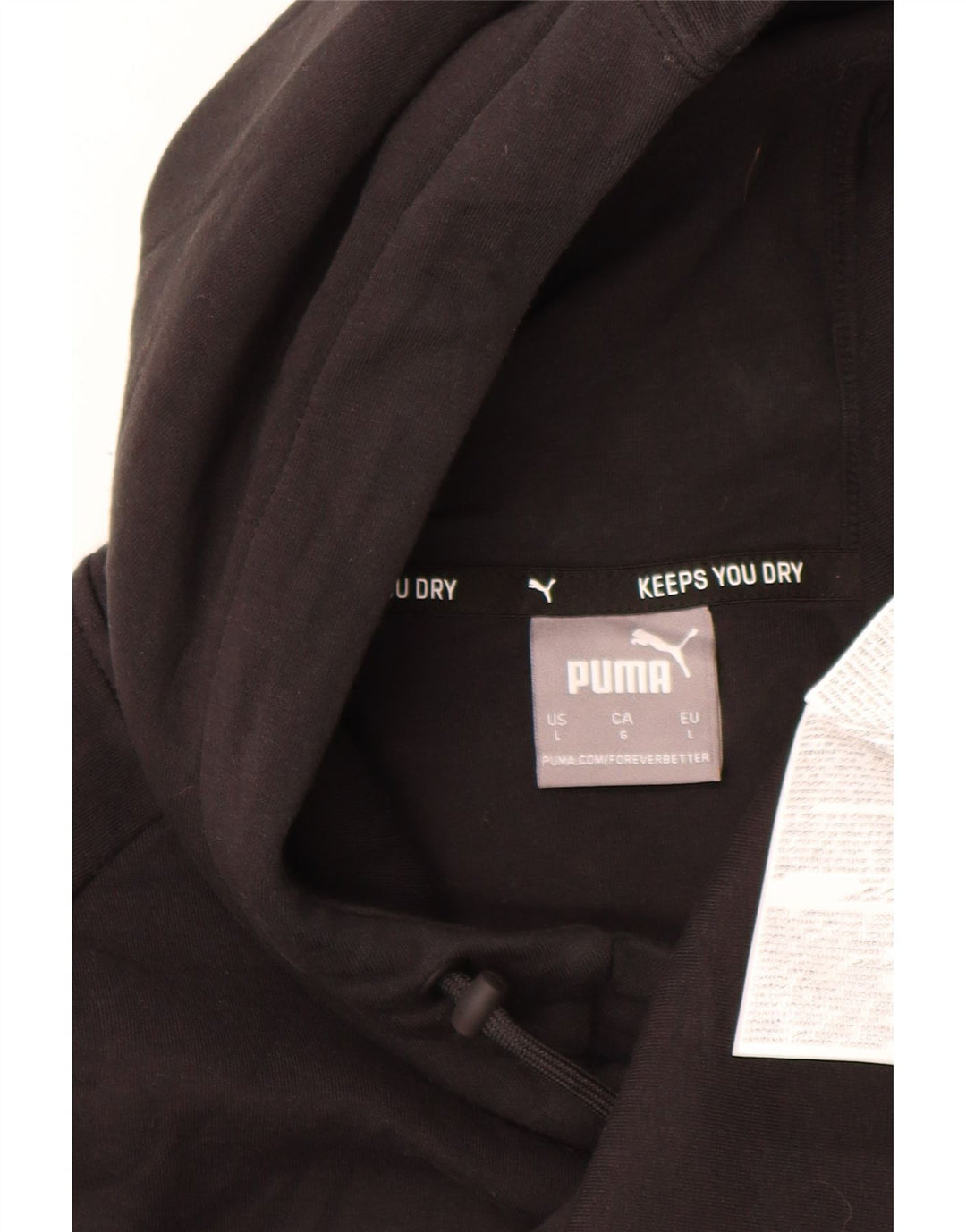 Puma Mens Hoodie Jumper Large Black Cotton
