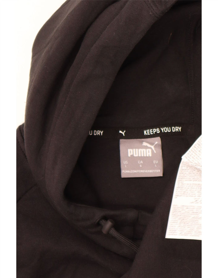 Puma Mens Hoodie Jumper Large Black Cotton