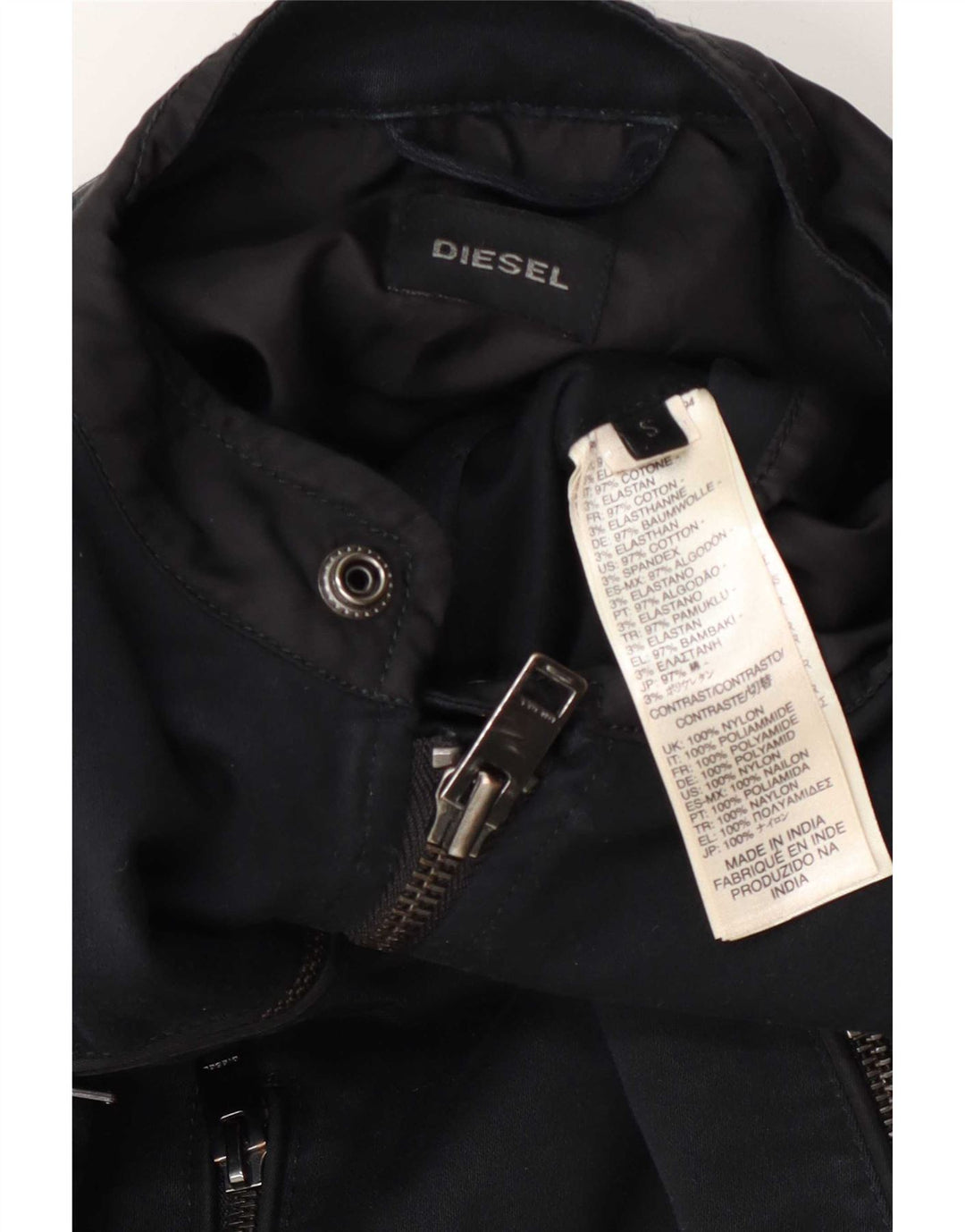 Мужская байкерская куртка Diesel UK 36, маленькая, темно-синяя, хлопок