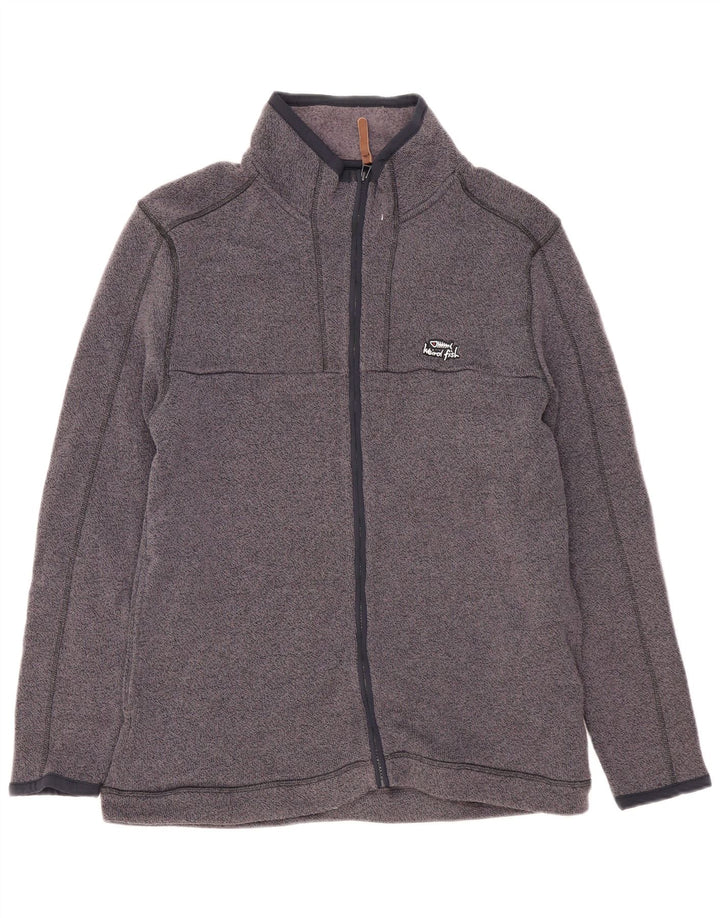 Weird Fish Herren-Trainingsanzugoberteil aus mittelgrau meliertem Polyester