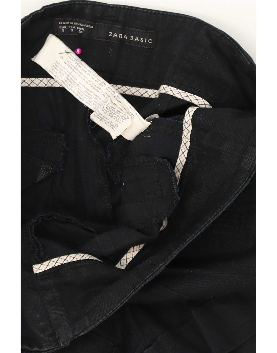Zara Womens Chino Shorts Small W26 Black Cotton