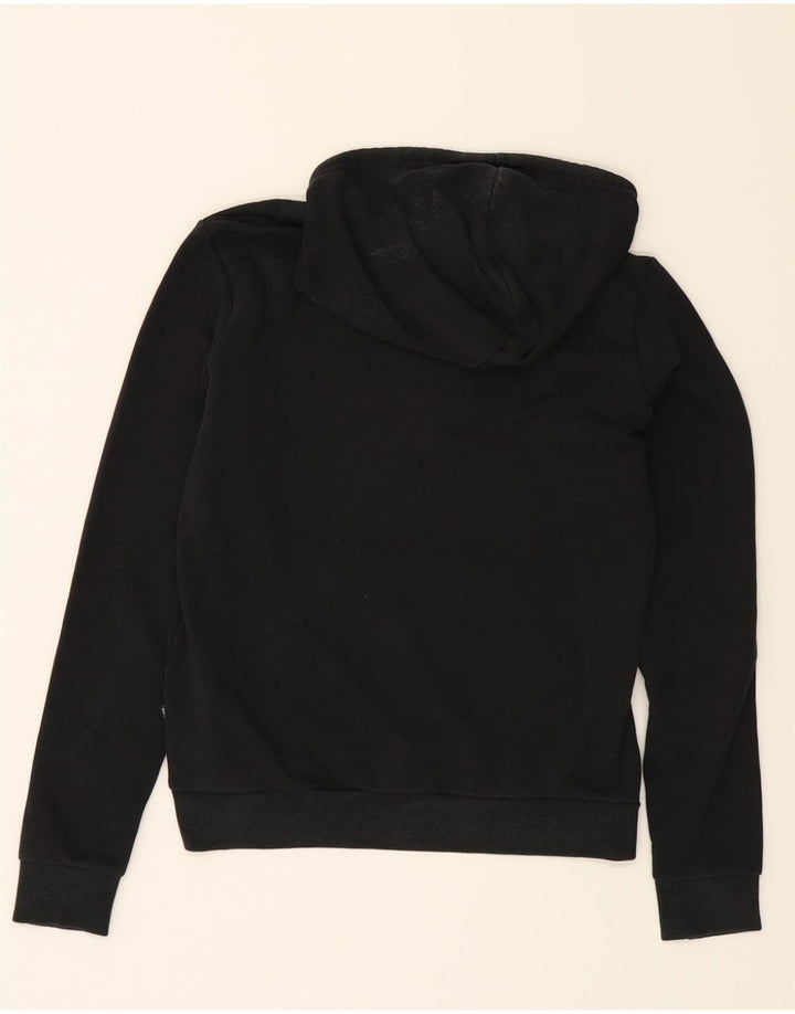 PUMA Womens Graphic Hoodie Jumper UK 12 Medium Black Polyester Vintage Puma and Second-Hand Puma from Messina Hembry 