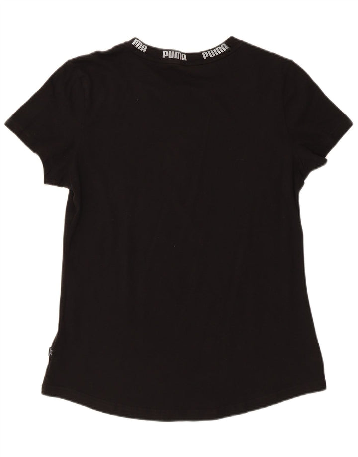PUMA Womens Graphic T-Shirt Top UK 14 Medium Black
