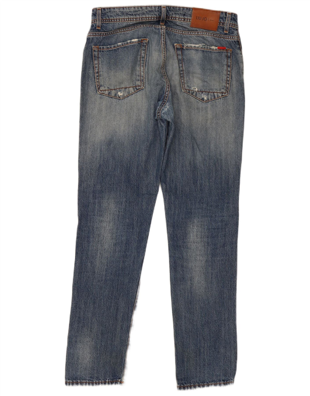 Liu Jo Mens Distressed Regular Slim Jeans W34 L32 Blue Cotton