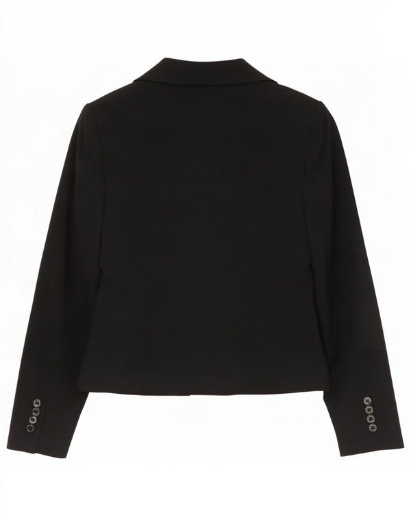 Jaqueta blazer feminina Marks & Spencer com 2 botões Reino Unido 6 XS preto poliéster
