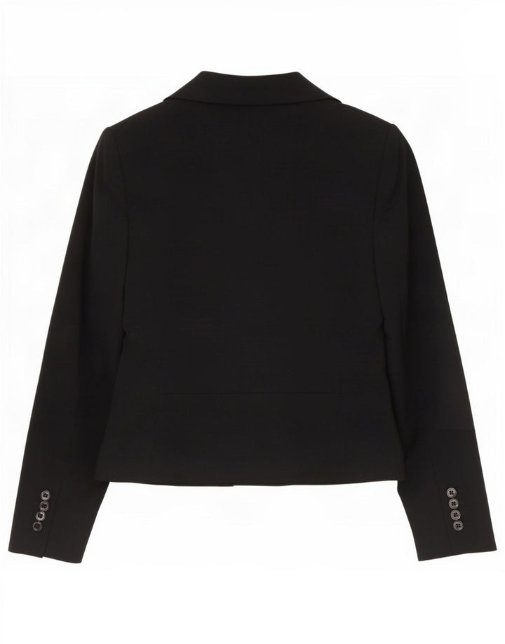 Jaqueta blazer feminina Marks & Spencer com 2 botões Reino Unido 6 XS preto poliéster
