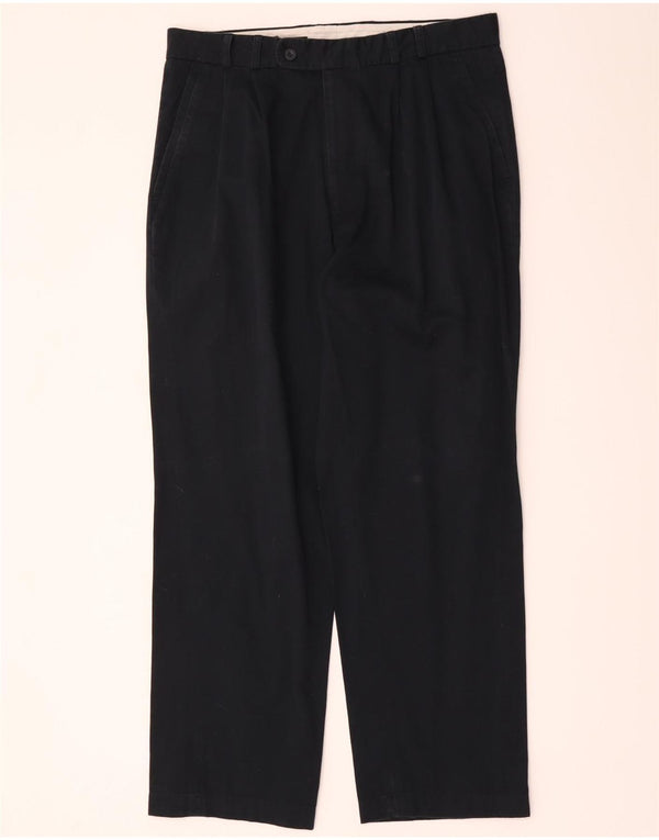 C & A Mens Pegged Suit Trousers EU 46 Small W34 L30 Navy Blue Cotton