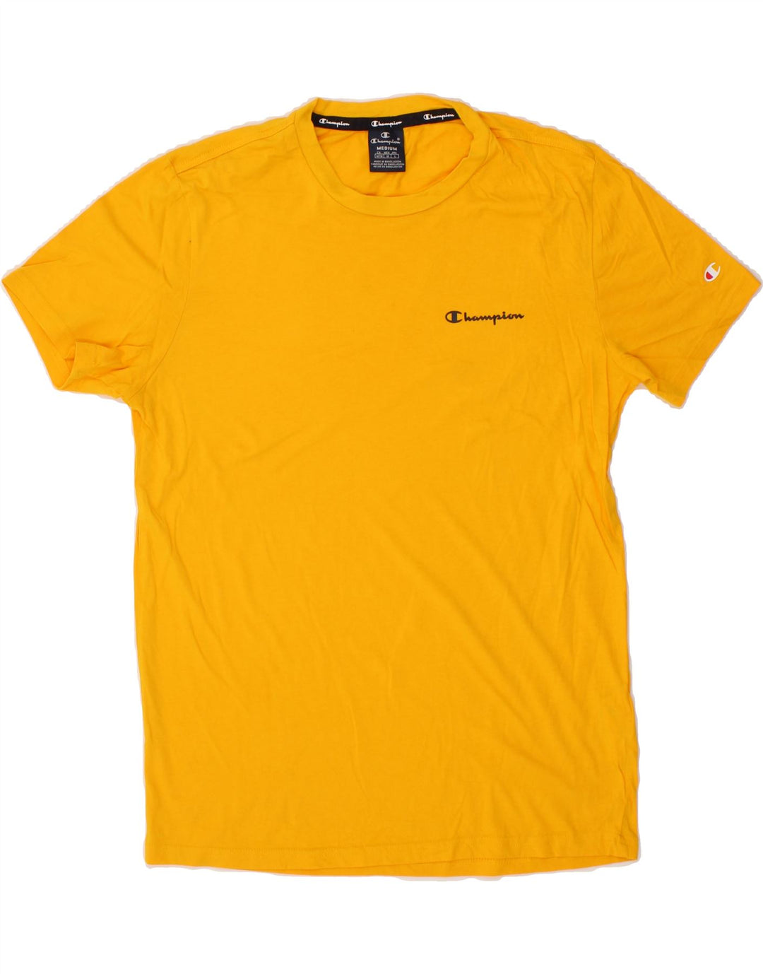 CHAMPION Mens T-Shirt Top Medium Yellow Cotton Vintage Champion and Second-Hand Champion from Messina Hembry 