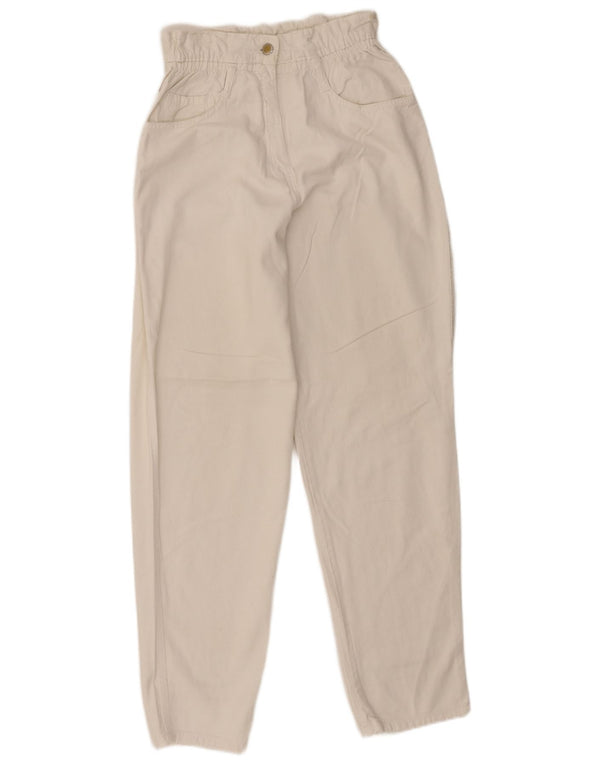 Jinglers Pantalones casuales de cintura alta para mujer EU 38 Medium W28 L30 Blanco