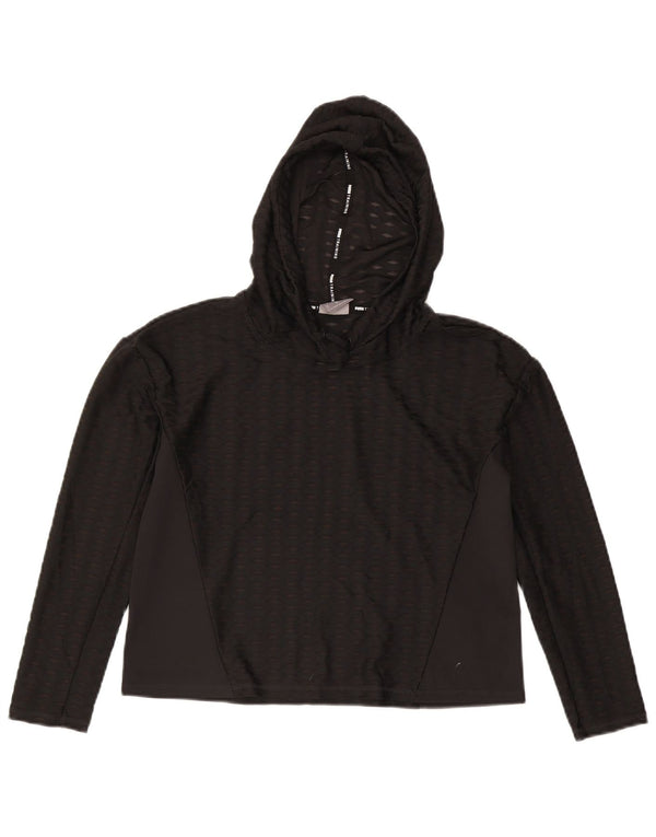 Felpa con cappuccio corta da allenamento Puma da donna UK 6 XS Nero Argyle/Diamante