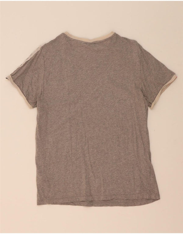 Adidas Damen T-Shirt Top UK 10 Small Grau gefleckte Baumwolle