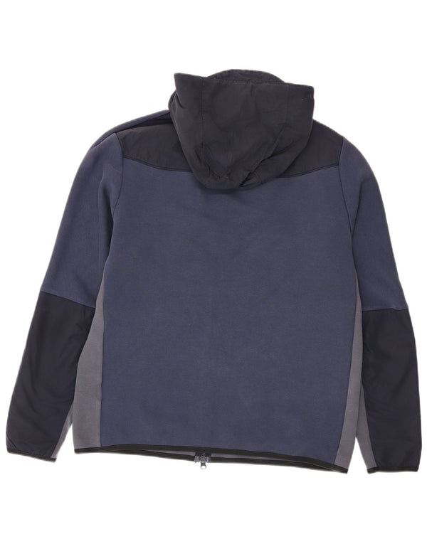 Nike Mens Zip Hoodie Sweater Large Navy Blue Colourblock Cotton