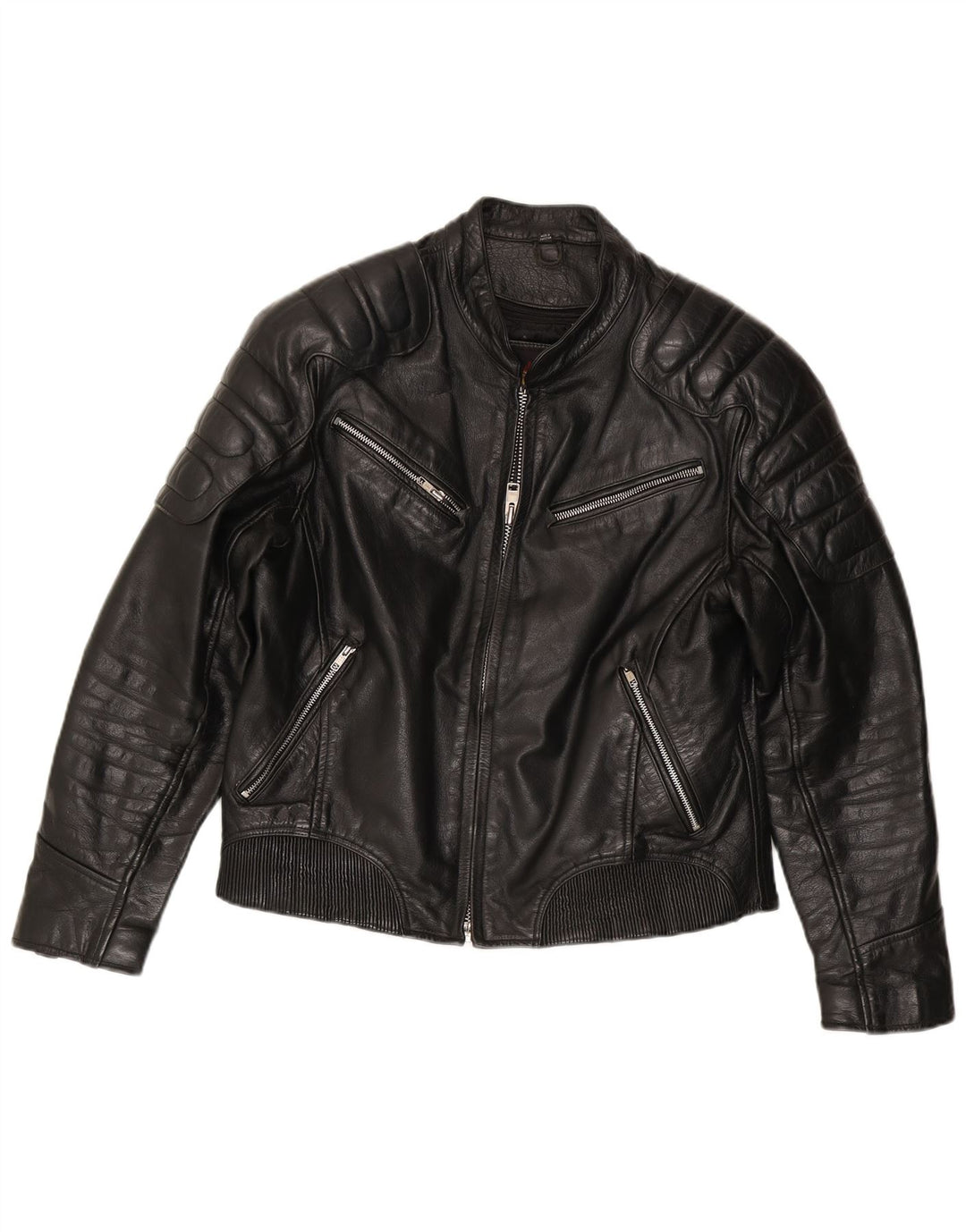 Giacca da motociclista in pelle da uomo Xelement UK 40 Large in pelle nera