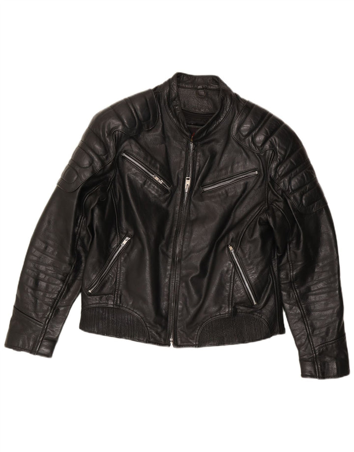 Giacca da motociclista in pelle da uomo Xelement UK 40 Large in pelle nera