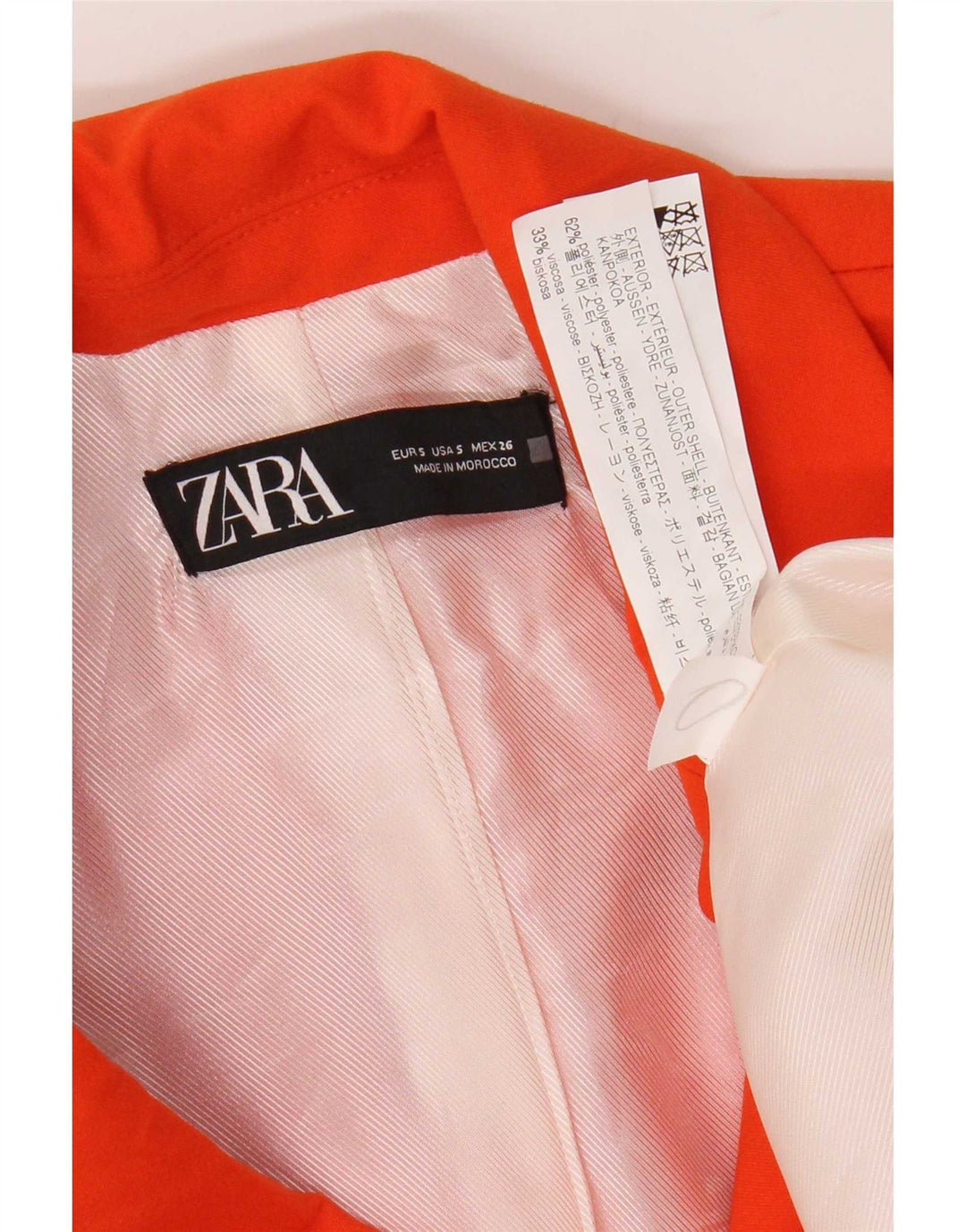 Zara Womens Longline Waistcoat UK 10 Small Orange Polyester