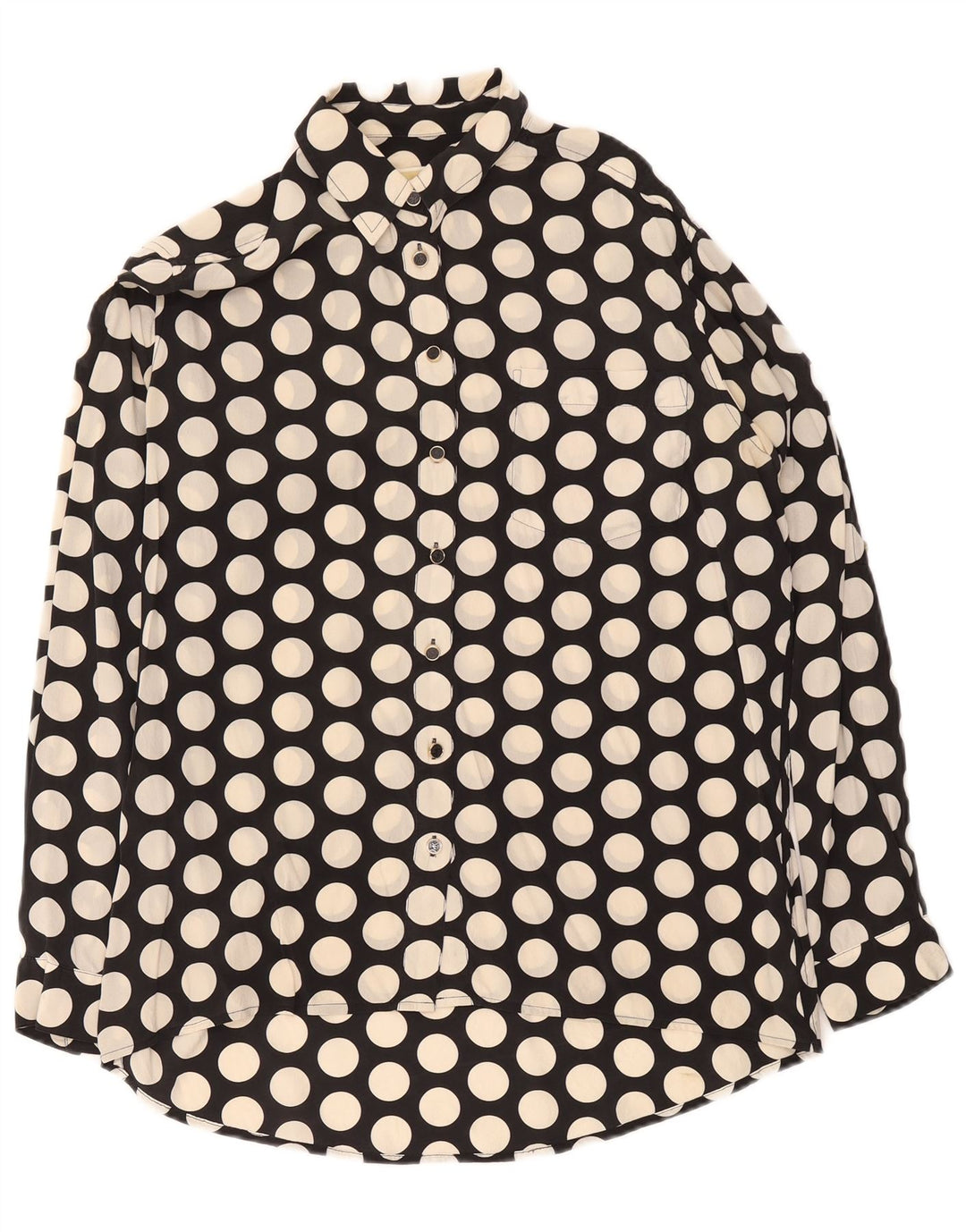Michael Kors Womens Longline Oversized Shirt UK 10 Small Black Polka Dot