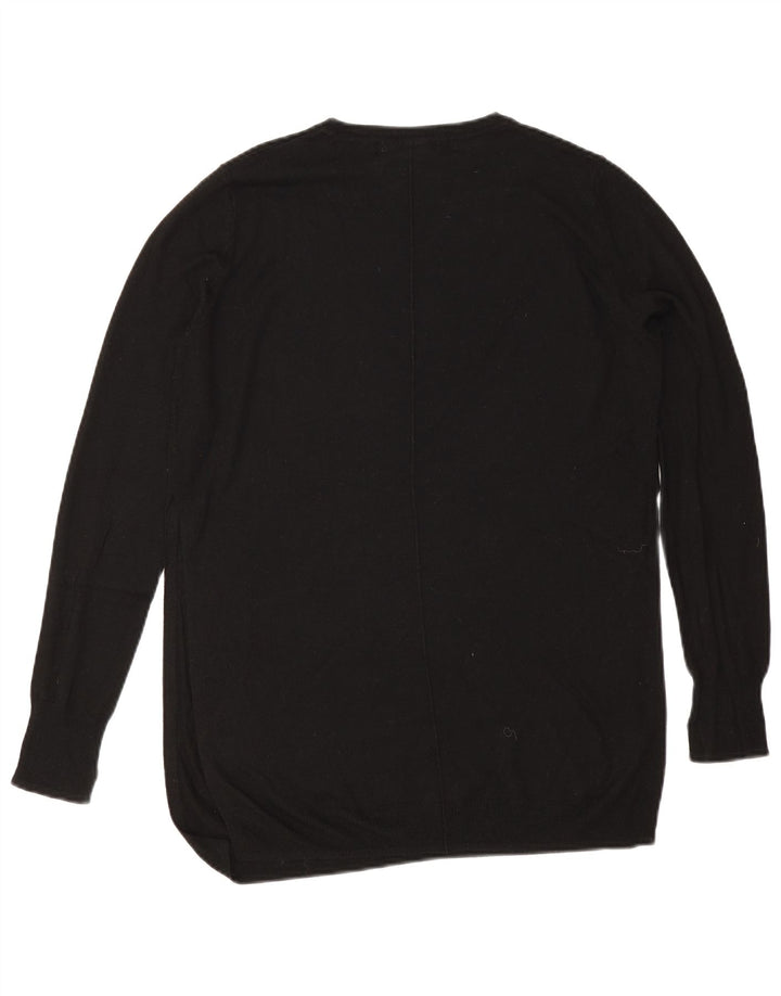 Zara Womens Oversized Boat Neck Jumper Sweater UK 10 Small Black