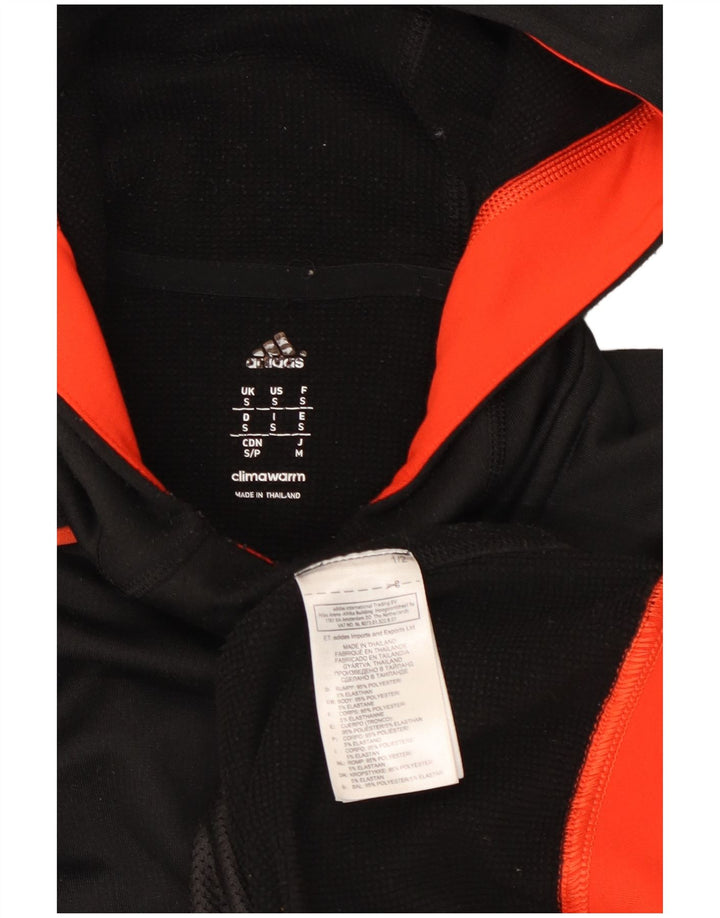 Felpa con cappuccio Adidas Climawarm da uomo piccola in poliestere nero