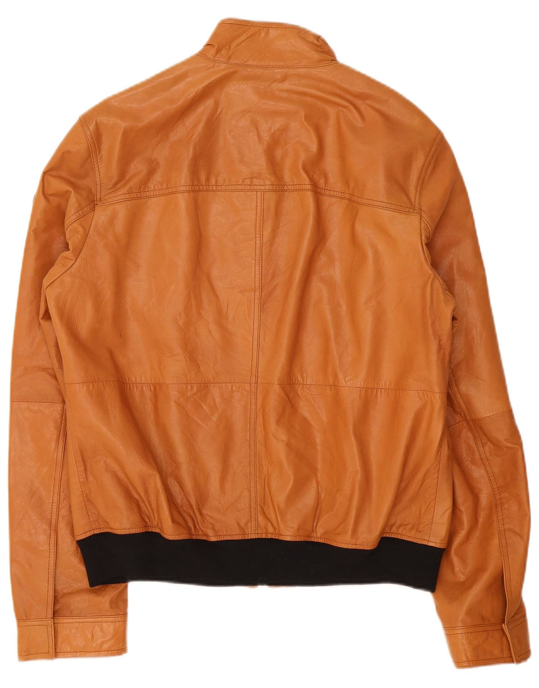 Trussardi Jeans Mens Leather Jacket IT 54 2XL Brown