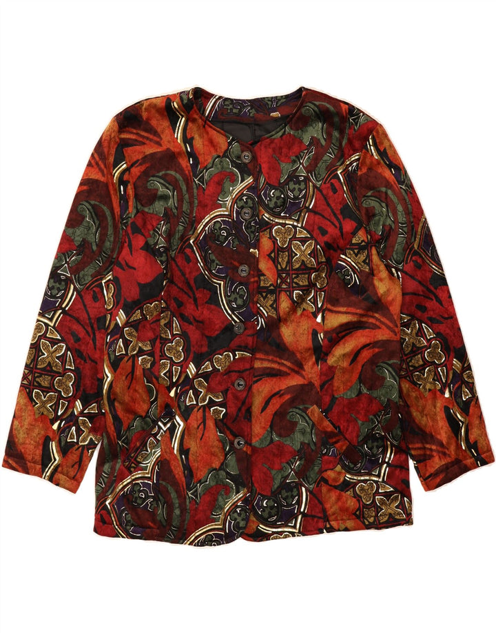 VINTAGE Womens 6 Button Blazer Jacket UK 14 Medium Multicoloured Floral Vintage Vintage and Second-Hand Vintage from Messina Hembry 