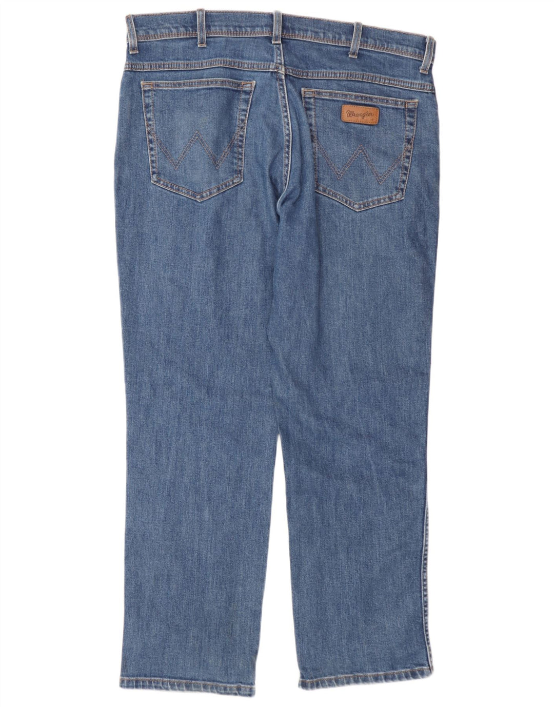 Wrangler Mens Regular Fit Straight Jeans W36 L30 Blue Cotton