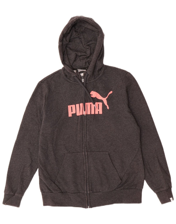 Puma Dame Grafisk Hættetrøje Sweater UK 14 Stor Grå