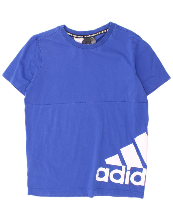 Camiseta Adidas Meninos Graphic Top 11-12 Anos Azul Colorblock Algodão