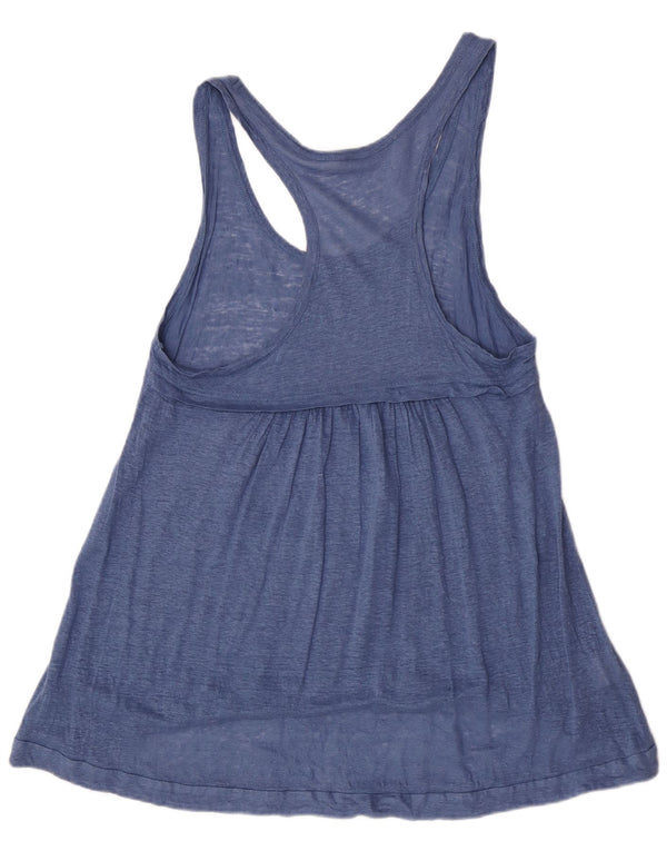 Stefanel Womens Sleeveless Tunic Top UK 12 Medium Blue Linen