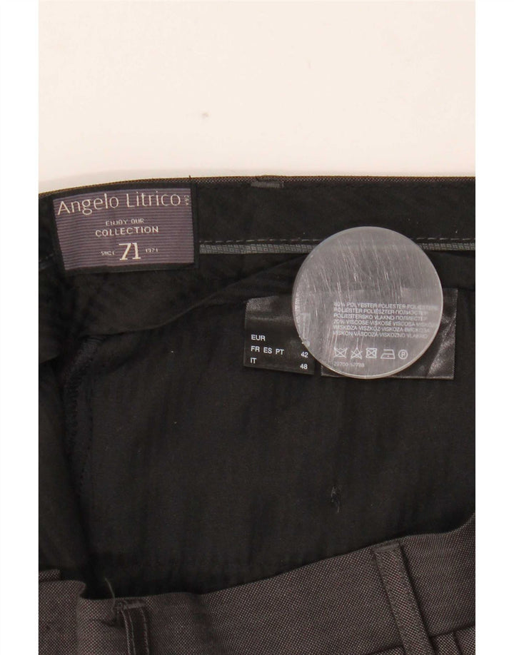 Angelo Litrico Mens Suit Trousers IT 48 Medium W34 L30 Grey Pinstripe