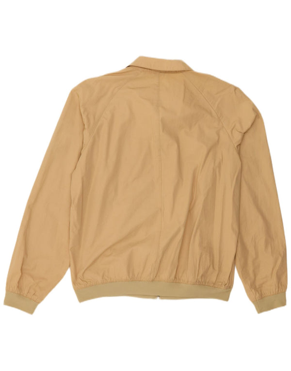 Benetton Mens Bomber Jacket UK 42 XL Beige Cotton