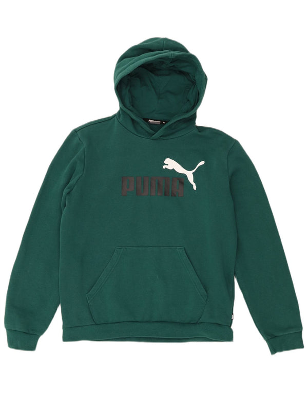 Felpa con cappuccio grafica da ragazzo Puma 15-16 anni in cotone verde