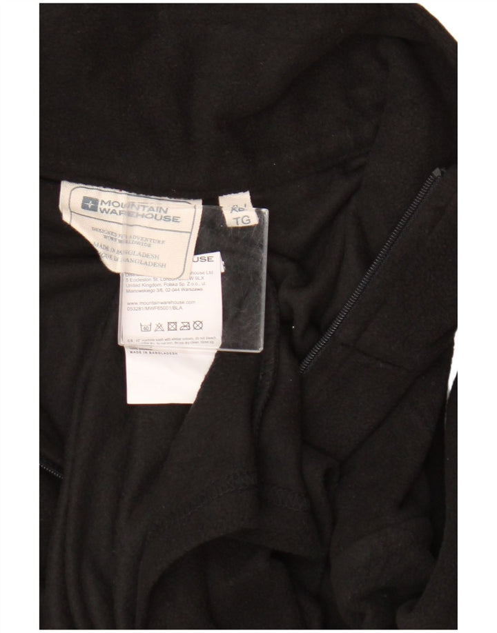 Mountain Warehouse Mens Zip Neck Fleece Jumper XL Black Polyester
