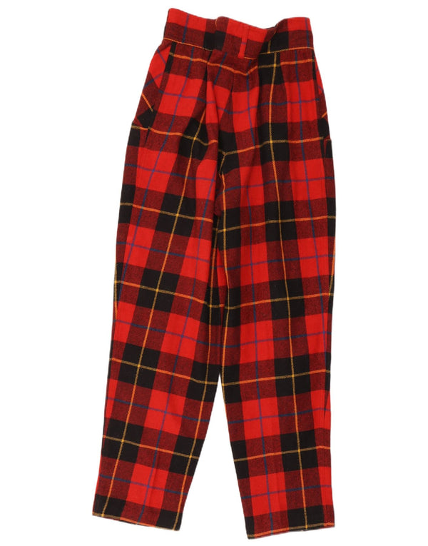 Vintage γυναικείο ψηλόμεσο casual παντελόνι IT 44 Medium W30 L30 Red Check