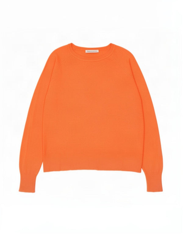 Zara Damen-Pullover mit Rundhalsausschnitt, UK 14, mittelorange Viskose